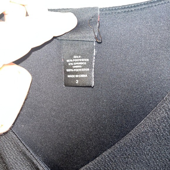 Rebel Wilson for Torrid Womens Black Faux Wrap Dress Size 2 Embellished Shoulder - Picture 7 of 11